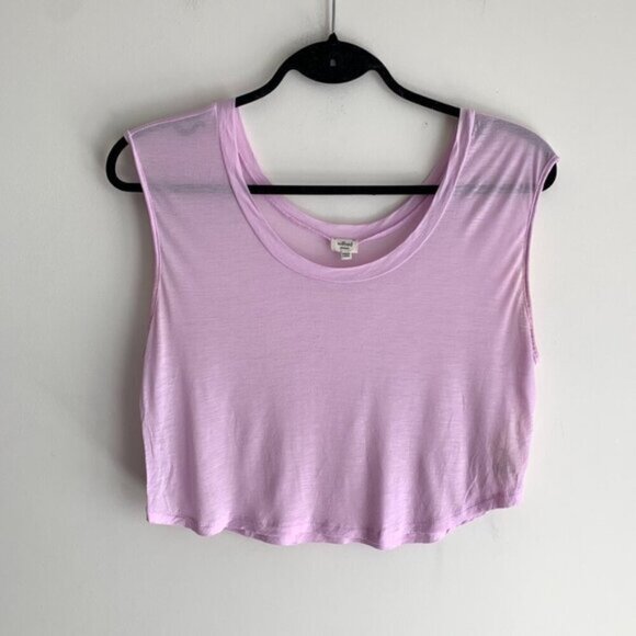 Aritzia Wilfred Muscle Tee T-shirt Cropped sleeveless lilac purple Size XS - Picture 5 of 14